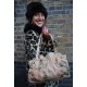 Victoria Medium Clipframe bag in Very Dark Floral print Leather Vintage